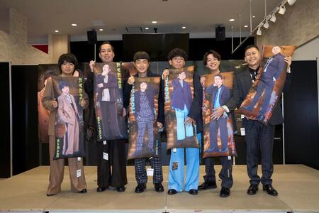 イベントに出席した（左から）エバース・佐々木隆史、町田和樹、たくろう・赤木裕、きむらバンド、ドンデコルテ・小橋共作、渡辺銀次
