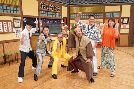 ツアー初日の手応えを語った（左から）野崎塁、佐藤太一郎、アキ、間寛平、西川忠志、服部ひで子