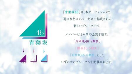 青葉坂４６オーディション告知ⓒ乃木坂４６ＬＬＣ／Ｓｅｅｄ＆ＦｌｏｗｅｒＬＬＣ　