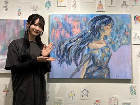 展覧会「雨の日の星空」でお披露目されたＲａｉｎ　Ｔｒｅｅ・橋本真希が描いた作品