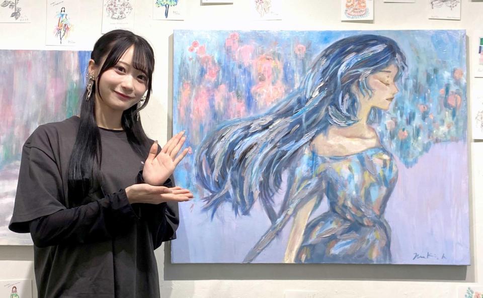 展覧会「雨の日の星空」でお披露目されたＲａｉｎ　Ｔｒｅｅ・橋本真希が描いた作品