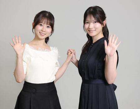 同期の新人アナとして活躍の場を広げるテレビ東京・鈴木芹里乃（左）と北川莉央アナ＝東京・六本木のテレビ東京（撮影・西岡正）