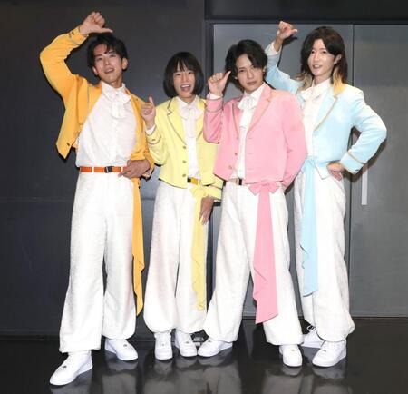 今後の抱負を語ったモナキ（左から）じん、おヨネ、ケンケン、サカイＪｒ．（撮影・伊藤笙子）