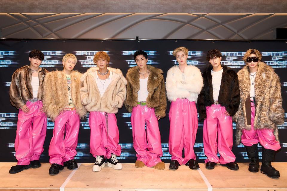 本番前に意気込んだＢＡＬＬＩＳＴＩＫ　ＢＯＹＺの（左から）加納嘉将、奥田力也、日竜太、砂田将宏、松井利樹、深堀未来、海沼流星