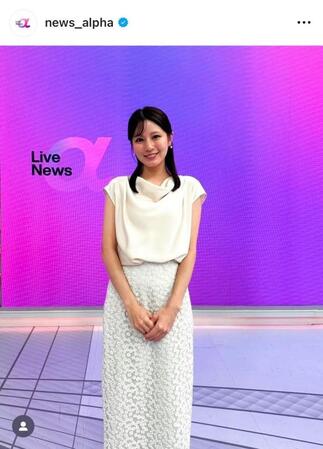 いつもの雰囲気の衣装。「Ｎｅｗｓ　α」の公式インスタグラム（７月７日付）より