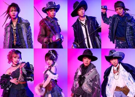 ミュージカル「三銃士：Ｒｅｂｏｒｎ」のキャラクタービジュアル（上段左から）上田竜也、草間リチャード敬太、林翔太、今江大地　（下段左から）玉置成実、田中れいな、内博貴、内海光司