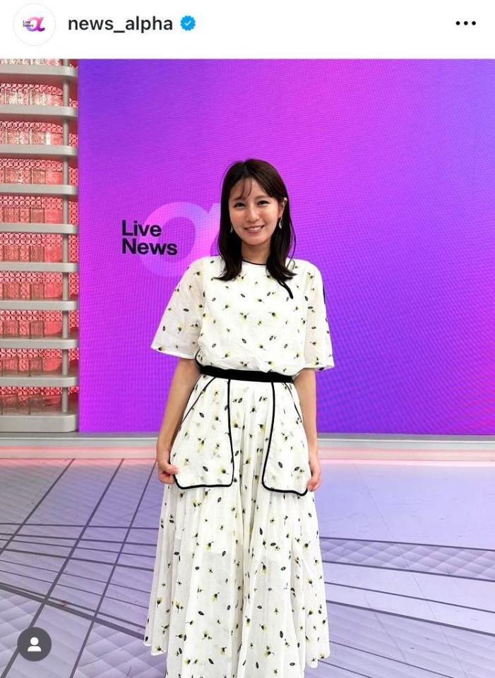 いつもの雰囲気の衣装。「Ｎｅｗｓ　α」の公式インスタグラム（５月２６日付）より