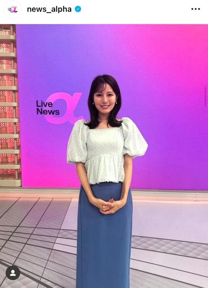 いつもの雰囲気の衣装。「Ｎｅｗｓ　α」の公式インスタグラム（７月３日付）より