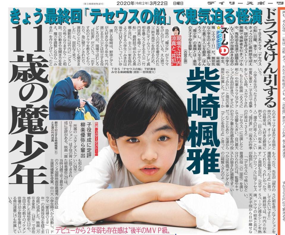 ６年前にも同じポーズ（２０２０年３月２２日のデイリースポーツ）