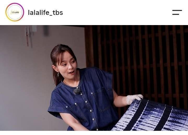 浴衣制作に挑戦した加藤ローサ。ララＬＩＦＥインスタグラム（＠ｌａｌａｌｉｆｅ＿ｔｂｓ）より。