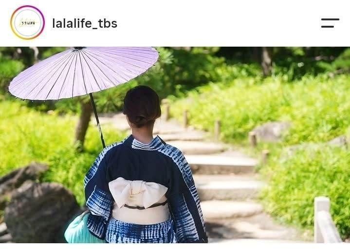 浴衣制作に挑戦した加藤ローサ。ララＬＩＦＥインスタグラム（＠ｌａｌａｌｉｆｅ＿ｔｂｓ）より。