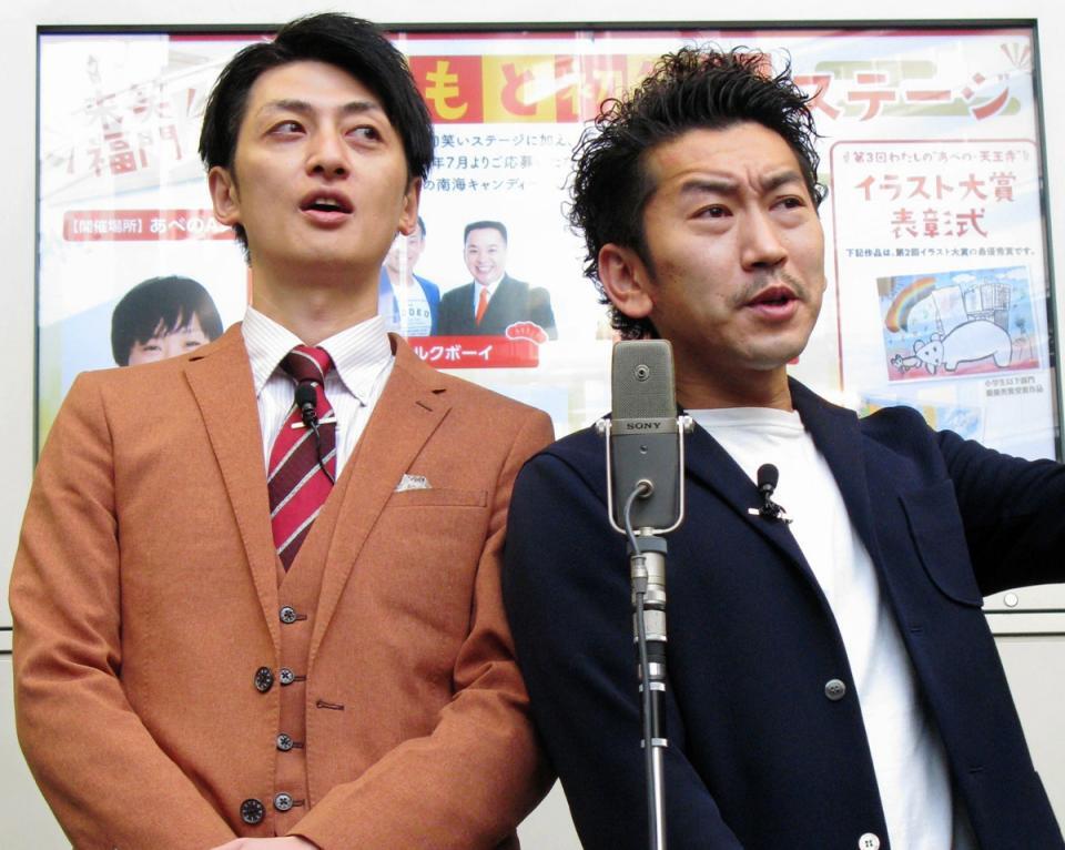 ツートライブ・たかのり（左）と周平魂
