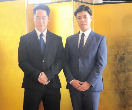 「市川團十郎特別公演」の取材会に出席した大谷廣松（右）、中村虎之介