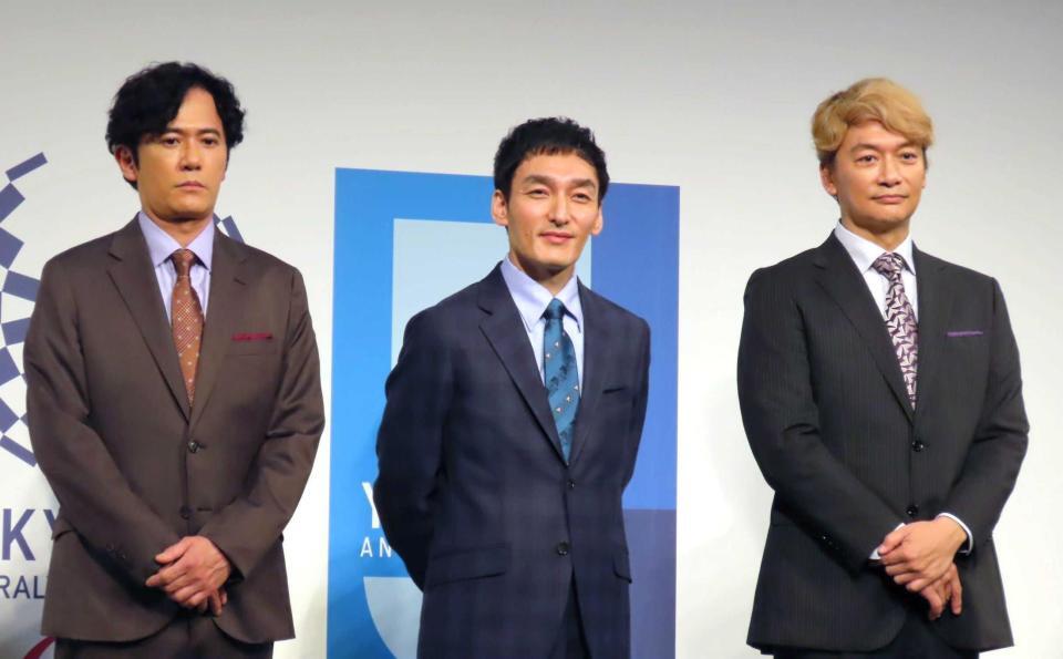 　東京パラリンピック５周年記念イベントに出席した（左から）稲垣吾郎、草彅剛、香取慎吾