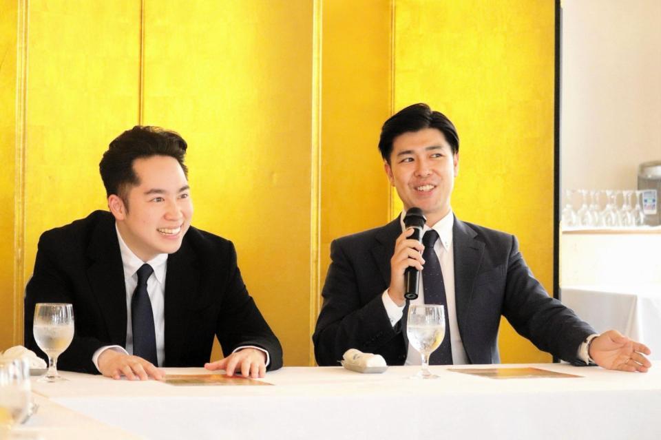 取材会に出席した（左から）中村虎之介、大谷廣松