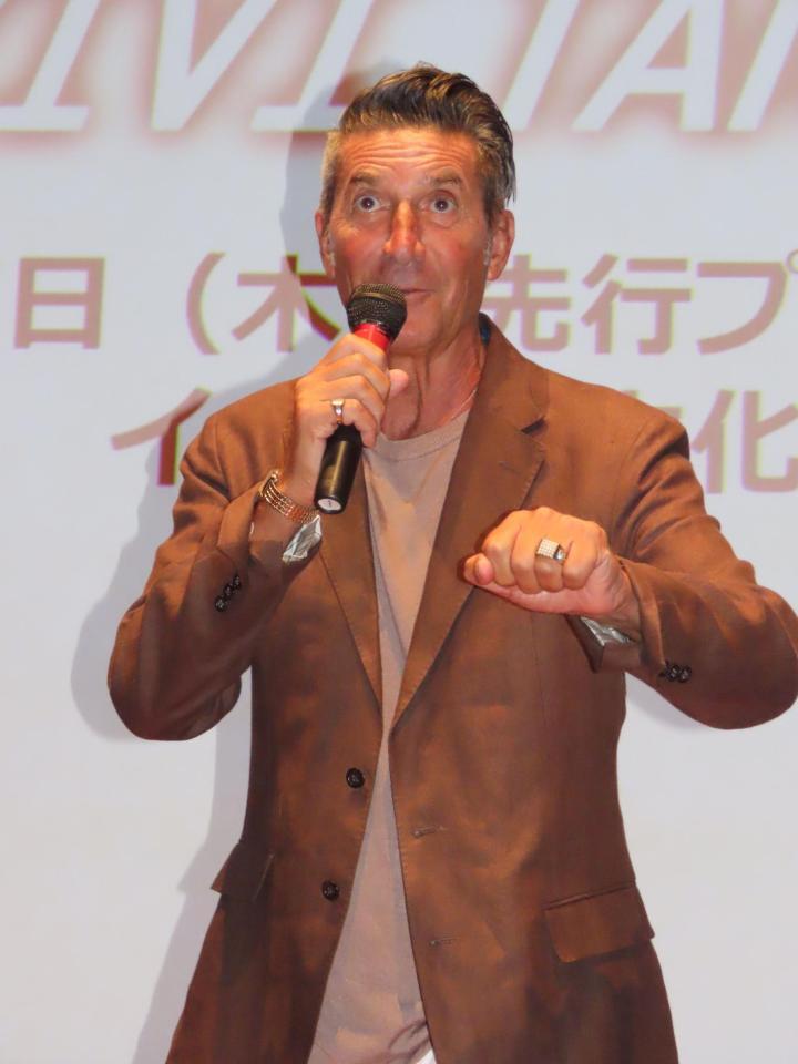 試写会に登場したパンツェッタ・ジローラモ（２７日）