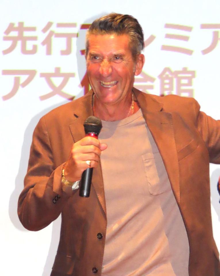 試写会に登場したパンツェッタ・ジローラモ（２７日）