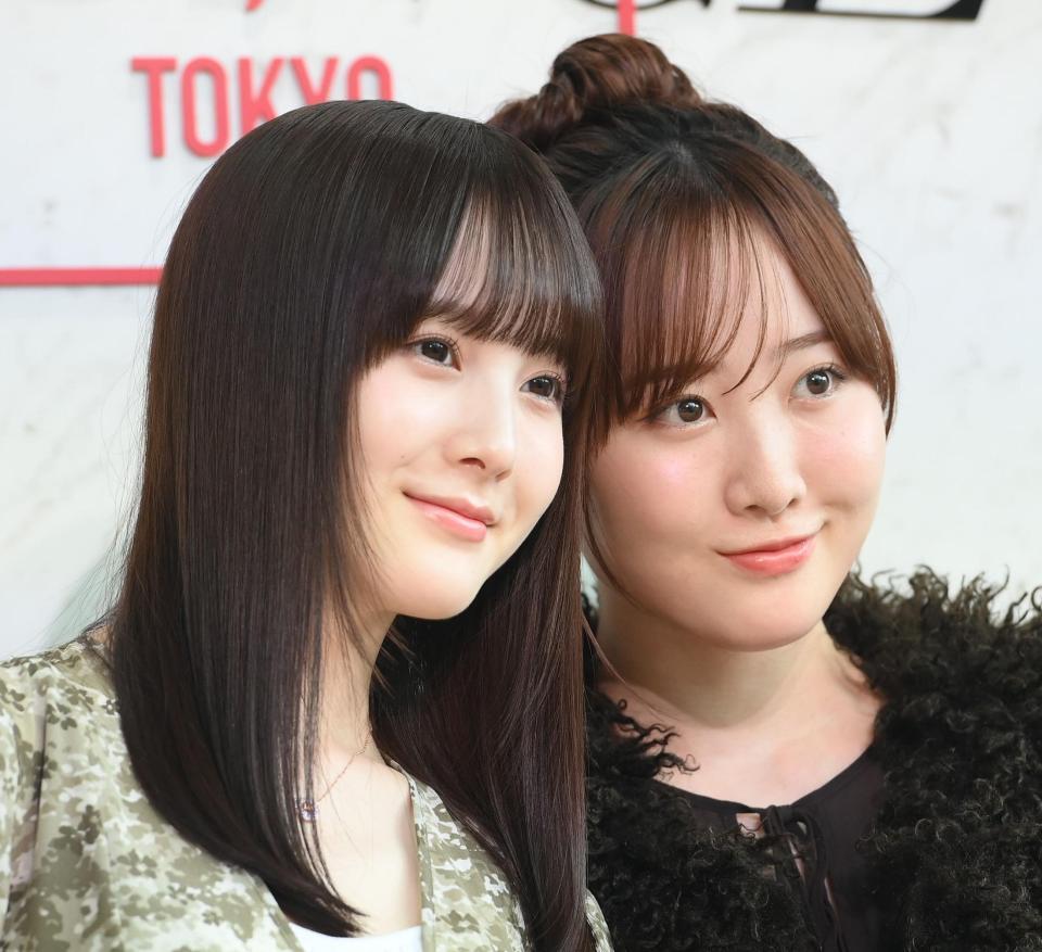 ポップアップイベントに登場した本田紗来（左）と本田望結（撮影・堀内翔）