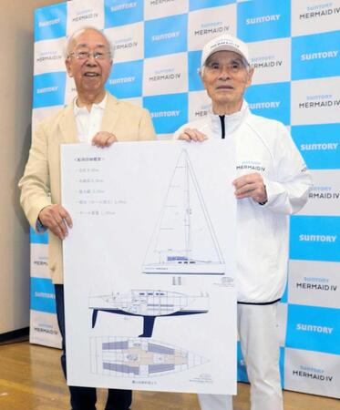 ２０２７年春にヨットでの単独無寄港太平洋横断に挑戦する堀江謙一氏（右）