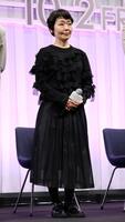 映画「ママがもうこの世界にいなくても　私の命の日記」お披露目試写会に登壇した小林聡美＝東京・大手町の日経ホール（撮影・伊藤笙子）