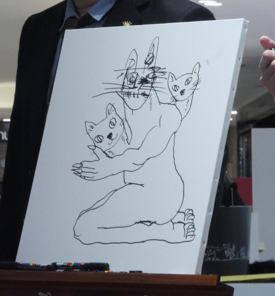 くっきー！、久保田かずのぶ、しずちゃんが即興で描いた作品。タイトルは「死神」