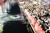 道頓堀川でダイブが始まった