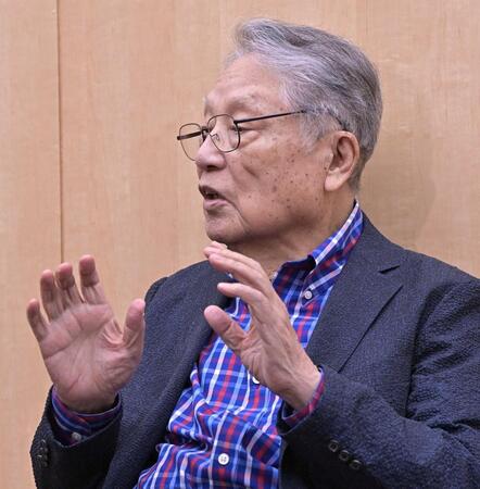 会見する伊東四朗＝文化放送（撮影・持木克友）
