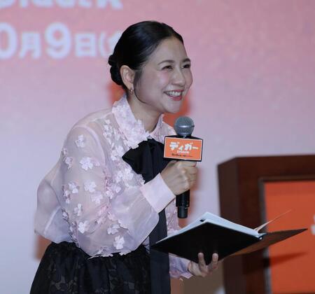 ＭＣを務めた関根麻里＝東京・ＴＯＨＯシネマズ六本木ヒルズ（撮影・棚橋慶太）
