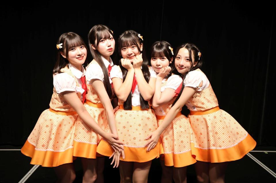 正規メンバーに昇格した（左から）ＳＫＥ４８の宮本倫花、川村昇子、佐々木希美、立花菖、久保田怜©２０２６　ＳＫＥ，Ｉｎｃ．　