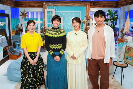 　（左から）佐藤真知子アナ、内田有紀、渋谷凪咲、劇団ひとり