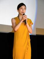 日本語吹き替え版の声優を務めた映画「インサイド・ヘッド」の舞台あいさつに登場した竹内結子さん＝２０１５年７月