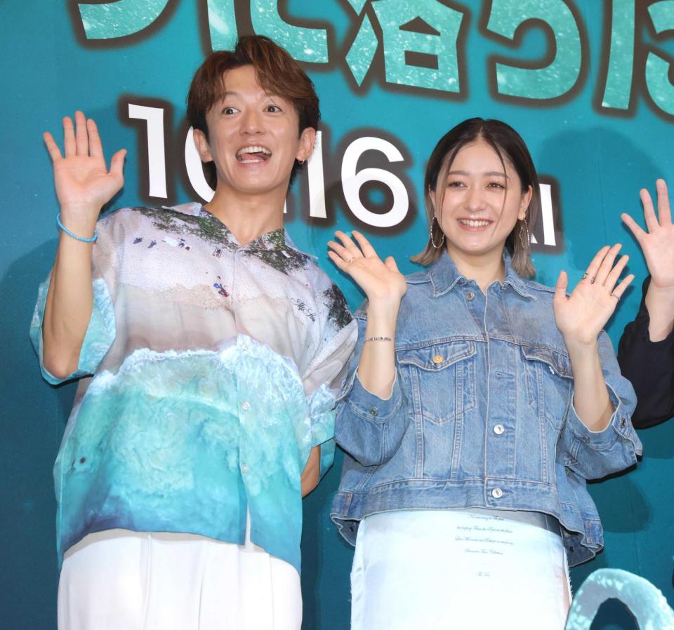 出産後初めて夫婦でイベント出演した大倉士門（左）と池田美優（撮影・吉澤敬太）