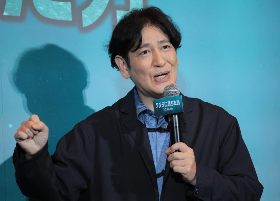 マッコウクジラとダイオウイカについて熱く語る田中直樹（撮影・吉澤敬太）