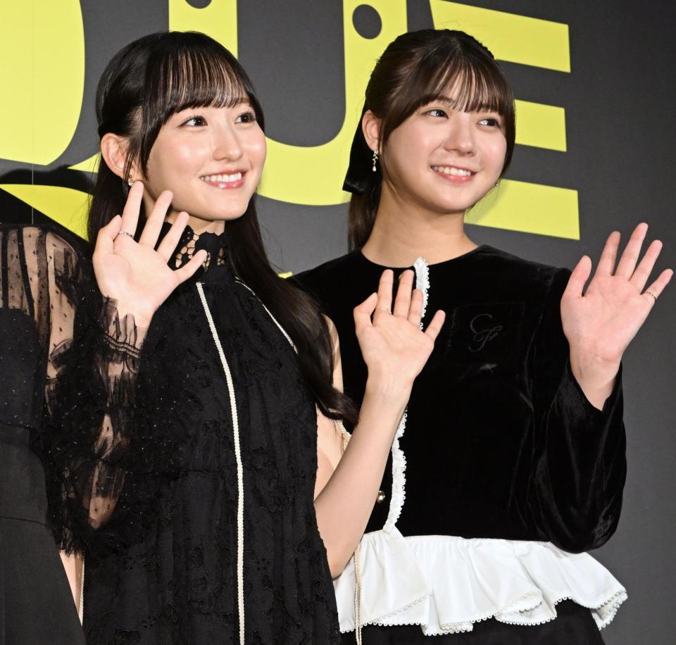 軽快なトークを披露した乃木坂４６の一ノ瀬美空と冨里奈央（右）＝撮影・堀内翔