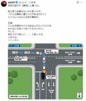 事故現場の図面。ＧＡＣＫＴのＸ＠ＧＡＣＫＴより 