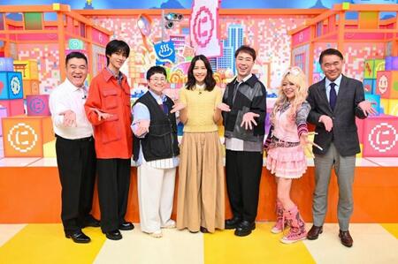 ２６日放送のＴＢＳ系「日本くらべてみたら」に出演する（左から）アンタッチャブル・山崎弘也、Ｍ！ＬＫ・曽野舜太、ハリセンボン・近藤春菜、木村佳乃、藤井隆、エルフ・荒川、木原誠太郎氏