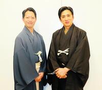 トークショーに出演した松本幸四郎（右）、中村壱太郎