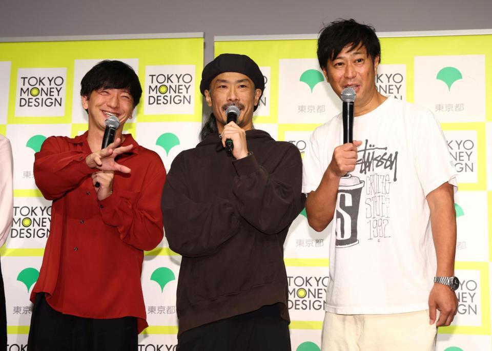 熱愛報道について語るパンサーの（左から）向井慧、菅良太郎、尾形貴弘（撮影・石井剣太郎）