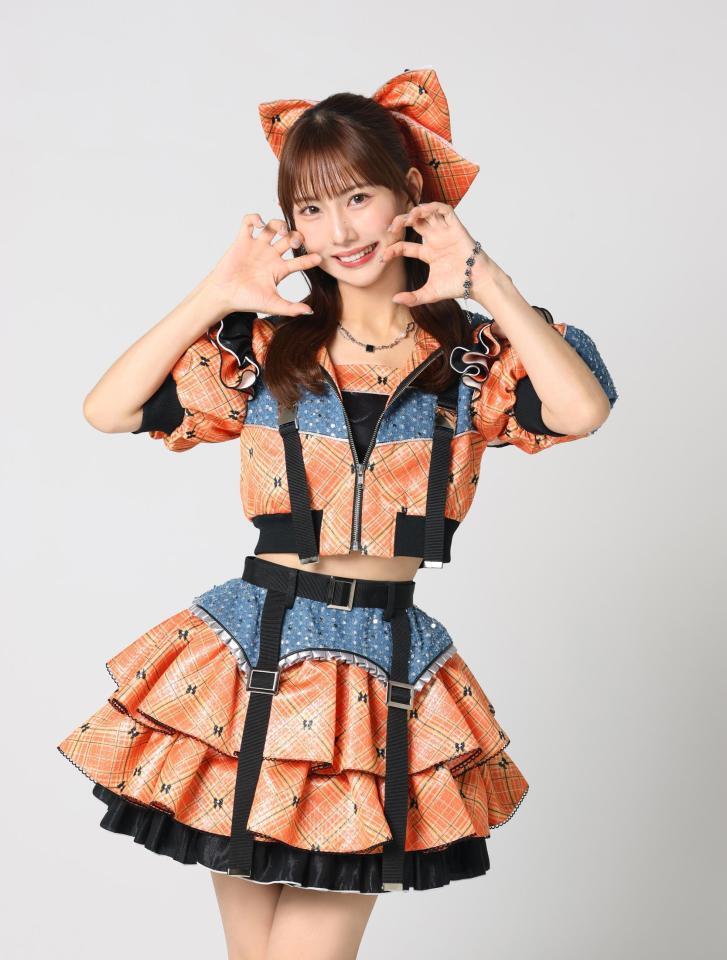 ポーズをとるＳＫＥ４８・熊崎晴香（撮影・石井剣太郎）