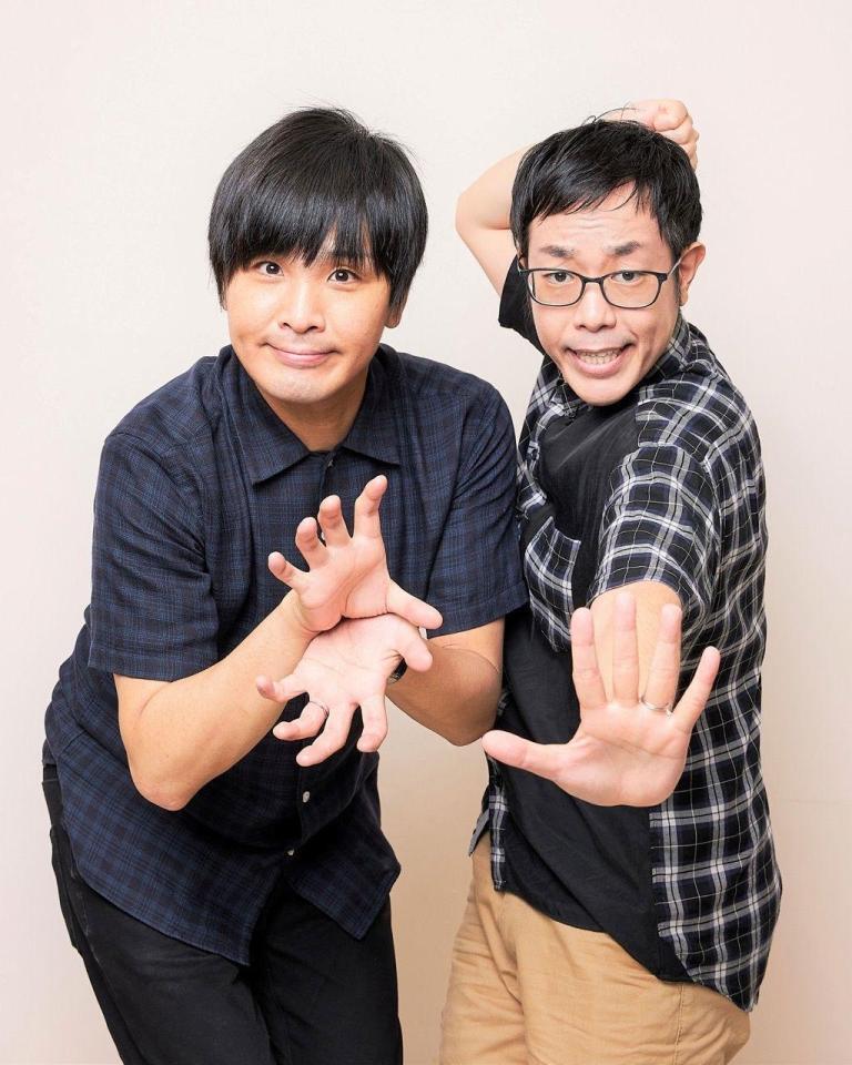 「月笑クライマックスシリーズ」にゲスト出演するアイデンティティの田島直弥（左）、見浦彰彦