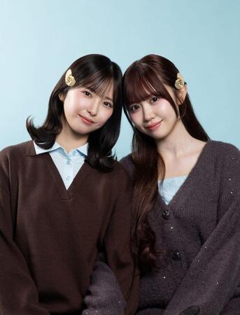 コラボを果たした谷口彩菜（左）と新木さくら