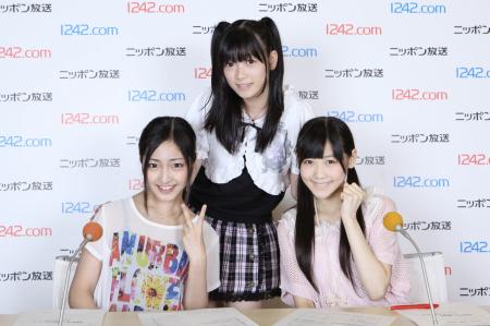 　リスナーによる総選挙でトップ３に入った（左から）相笠萌、山田みずほ、西野未姫