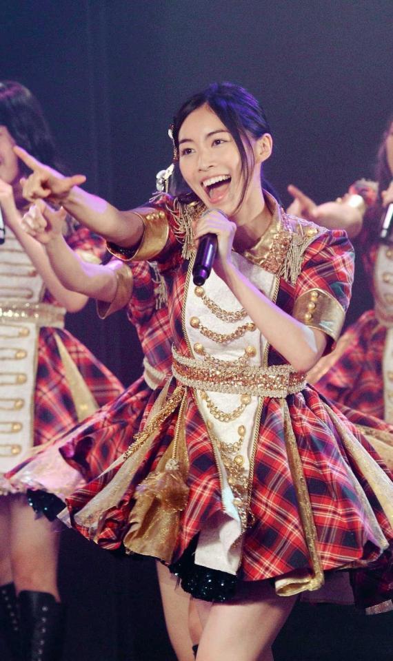 選抜総選挙で１位奪取を宣言したＳＫＥ４８・松井珠理奈＝名古屋市のＳＫＥ４８劇場