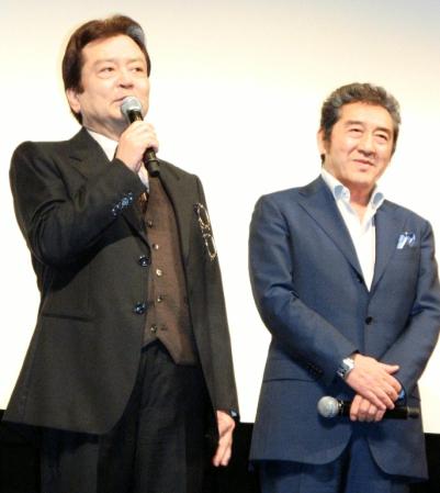 監督を務めた大和田伸也（左）から熱いラブレターをもらったことを明かした松方弘樹