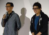 　「千年の愉楽」のキャンペーンで広島を訪れた井浦新（左）と高岡蒼佑