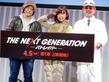 映画「ＴＨＥ　ＮＥＸＴ　ＧＥＮＥＲＡＴＩＯＮ　パトレイバー」のトークイベントを行った（左から）押井守監督、真野恵里菜、千葉繁＝東京ビッグサイト