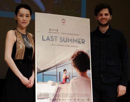 トークショーした菊地凛子（左）とレオナルド・グエッラ・セラーニョリ監督＝東京・有楽町朝日ホール