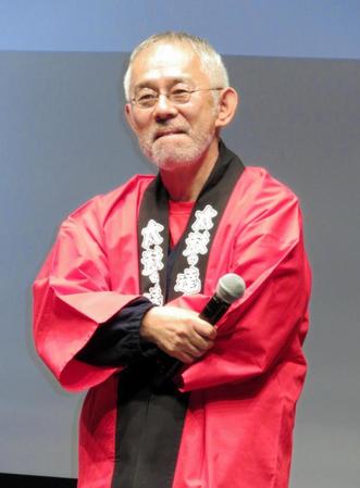 記念ショートアニメションについて語る鈴木敏夫氏＝東京・東品川