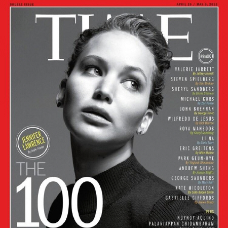 米タイム誌の「世界で最も影響力のある１００人」の１人に選出されたジェニファー・ローレンス