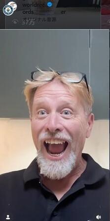 大声の世界記録を塗り替えたジョセフ・マクグレイル＝ベイトアップさん＝ギネス記録のインスタグラム＠guinnessworldrecordsより